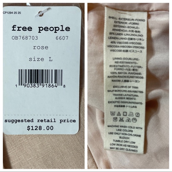 NWT! FREE PEOPLE Flared Sleeve Blazer In Rose - Picture 7 of 7